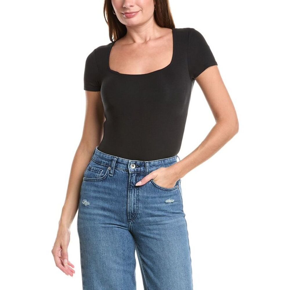 Chaser Womens  Sleek Stretch Jersey River Bodysuit, Black